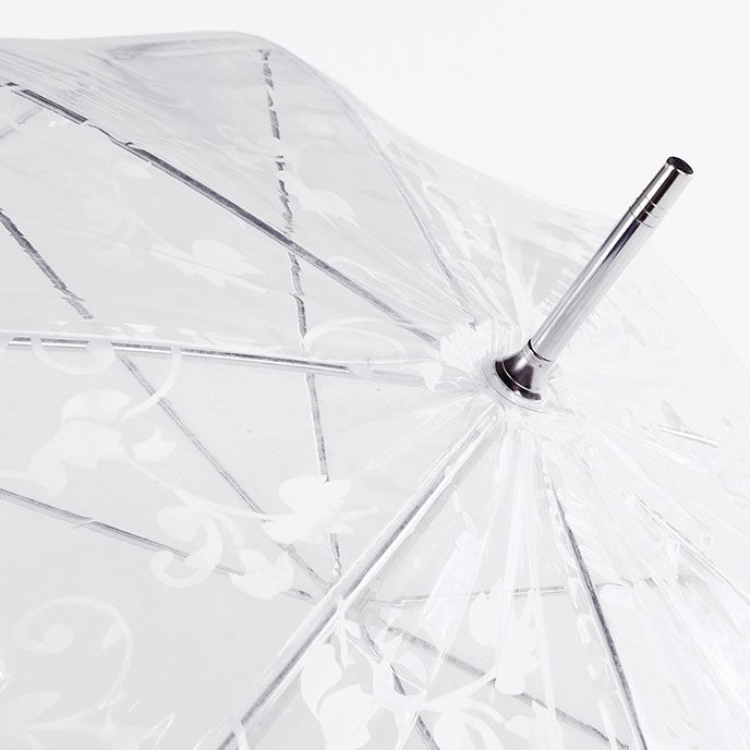 totes Clear with White Floral Scroll Walker Umbrella   Extra Image 3